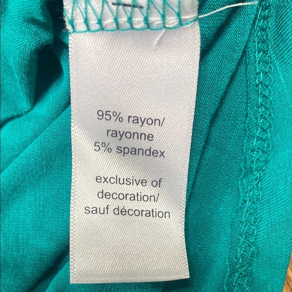 Maurices turquoise Teal V-Neck Wrap Top with bell cut out sleeves size S - Picture 12 of 12